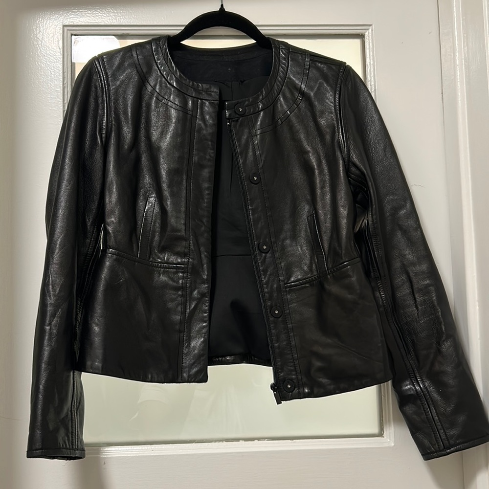 DVF leather bomber